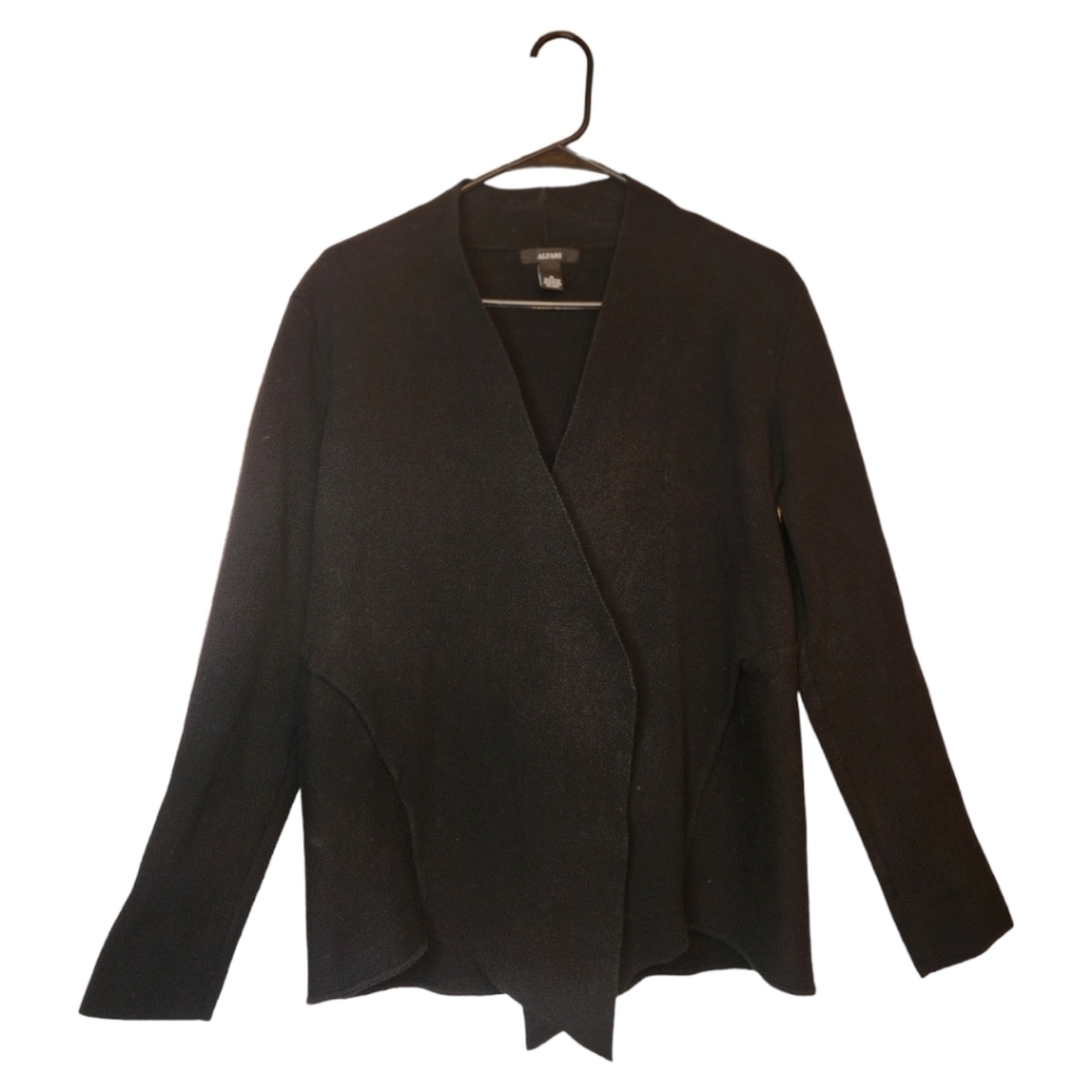 ALFANI black open front  heavy fabric cardigan. M